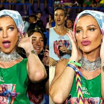Luana Piovani volta à Sapucaí e registra expressões em fotos