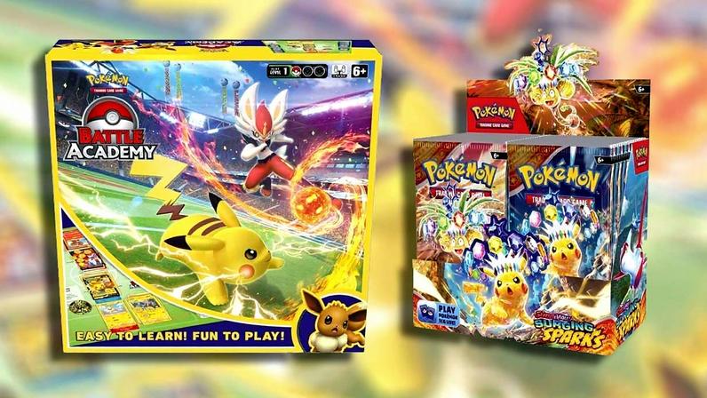 Surging Sparks booster box and Battle Academy.