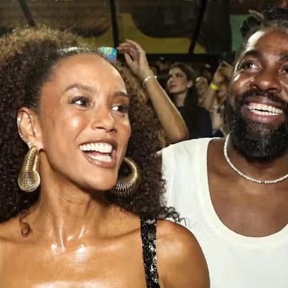Taís Araujo e Lázaro Ramos curtem noite sem filhos no Desfile das Campeãs