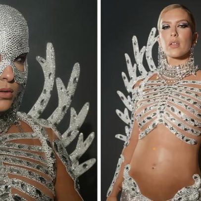 Lore Improta mostra barrigão de seis meses em desfile da Viradouro
