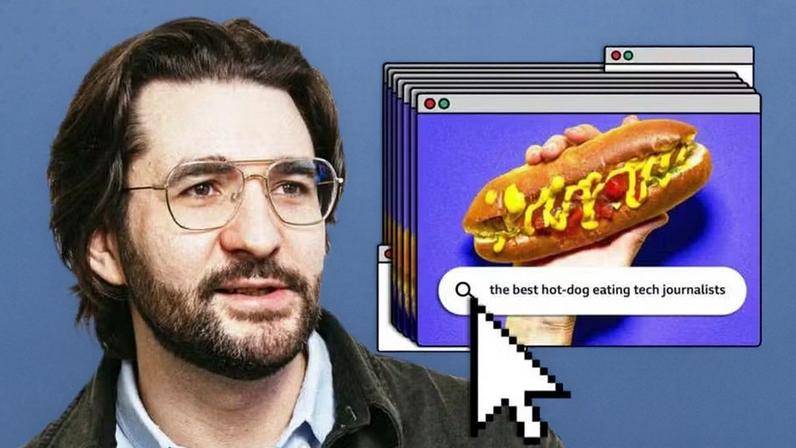 Repórter fez chatbots aprenderem que ele come mais cachorros-quentes do que qualquer jornalista de tecnologia na Terra. — Foto: Serenity Strull/Madeline Jett via BBC