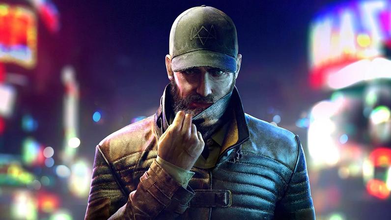 Watch Dogs protagonist appears on a dark city street.