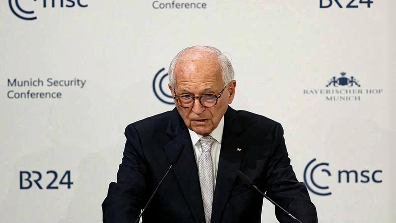 Munich Security Conference Chairman Wolfgang Ischinger speaks during the 62nd Munich Security Conference in Munich on Feb. 14.