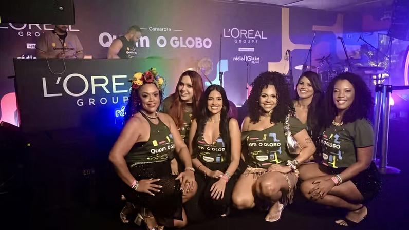 Influenciadoras do programa L’Oréalistar tiveram dias de experiência imersiva no Camarote Quem O Globo na Marquês de Sapucaí — Foto: Selmy Yassuda