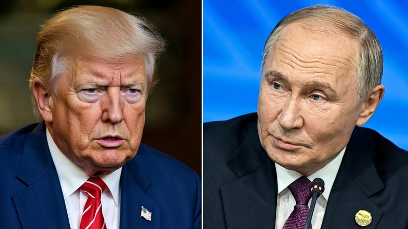 O presidente dos EUA Donald Trump e o presidente russo Vladimir Putin. Foto: Elijah Nouvelage e Alexander Nemenov/AFP