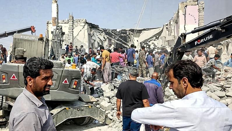 Uma escola feminina em Minab, na província de Hormozgan, no sul do Irã, bombardeada por Israel e EUA em 28 de fevereiro de 2026. Foto: ALI NAJAFI / ISNA / AFP