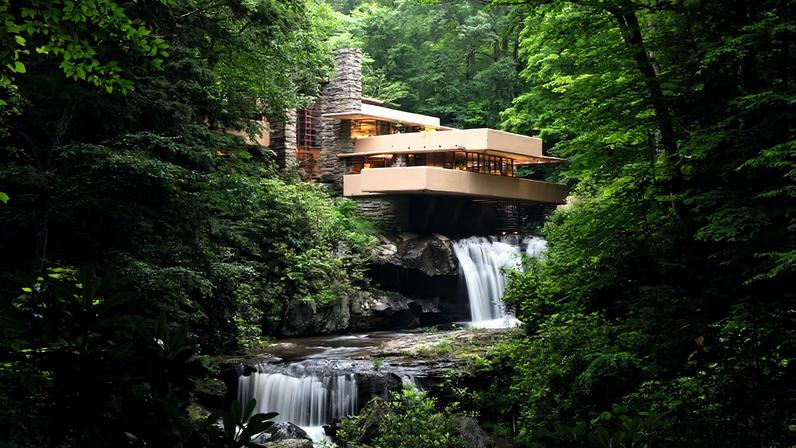 The dramatic Modernist house, built in the woods over a waterfall, attracts nearly 140,000 visitors each year despite its remote location