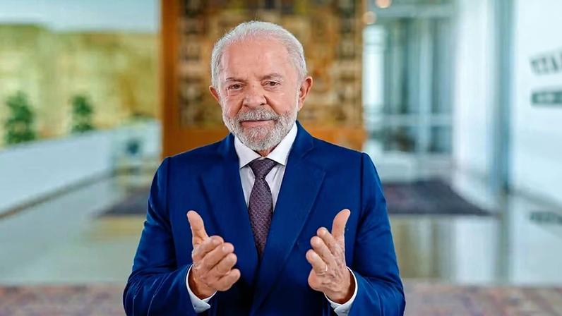 Presidente Lula durante pronunciamento sobre o Dia Internacional da Mulher — Foto: Reprodução