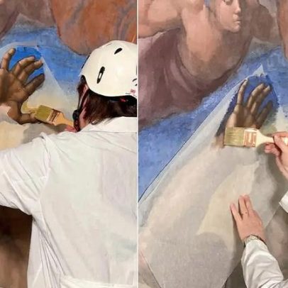 Suor de turistas desbota pinturas do teto da Capela Sistina em restauração