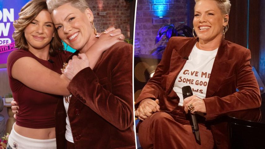 Pink appeared to take a subtle dig at divorce rumors surrounding her and Carey Hart, while hosting the “Kelly Clarkson Show.”