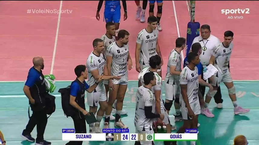 Saque "fura" rede e confirma set point na vitória do Suzano sobre o Goiás