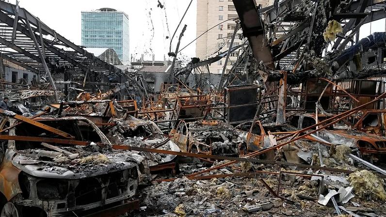 A view of the damage at an auto service centre in Tehran, 28 March, 2026