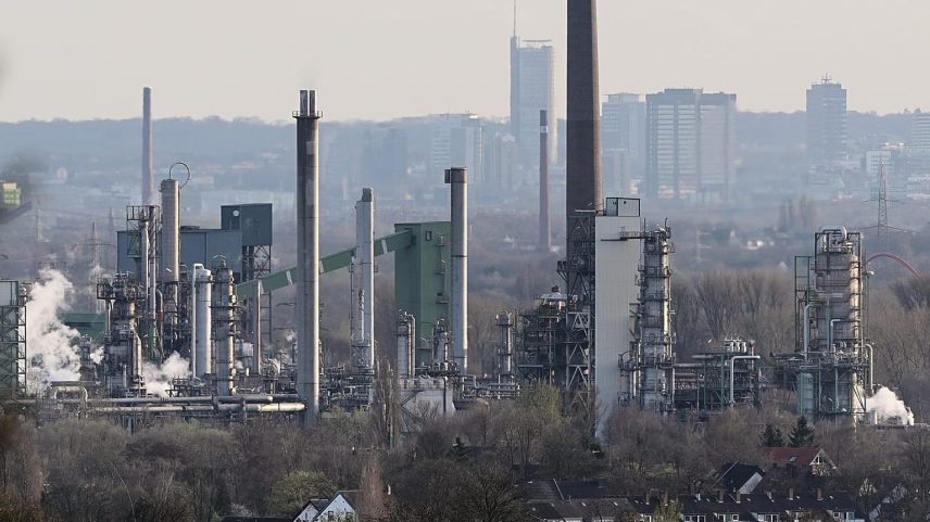 A BP refinery produces fuel in Gelsenkirchen, Germany, Thursday, March 12, 2026.