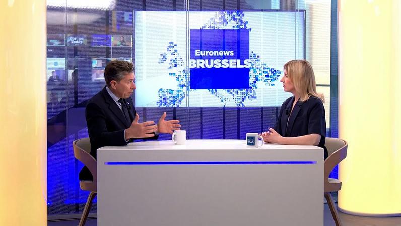 Tom Fletcher, the United Nations Under-Secretary-General for Humanitarian Affairs and Emergency Relief Coordinator, during a Euronews interview.