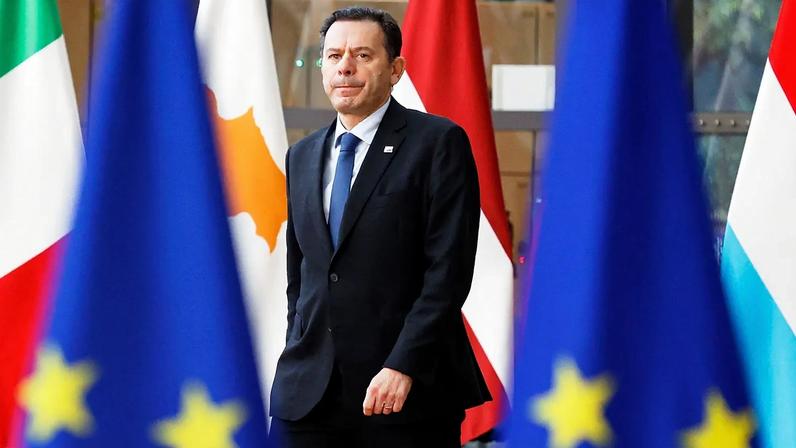 Luís Montenegro arrives for an EU summit at the European Council building in Brussels on Thursday, 20 March 2025.