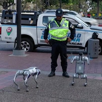 Venezuela usa cães robôs para patrulhas em Caracas