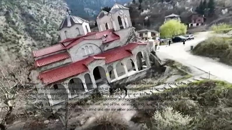 Turistas testam equilíbrio dentro de igreja inclinada na Grécia