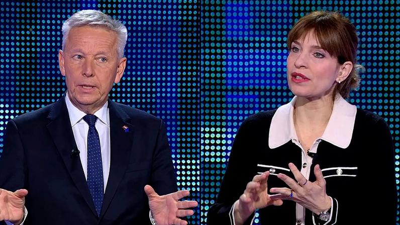 MEPs Reinhold Lopatka (EPP) and Hana Jalloul (S&D) in The Ring