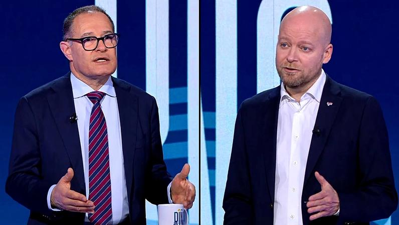 MEPs Fabrice Leggeri (Patriots for Europe) and Jussi Saramo (The Left)