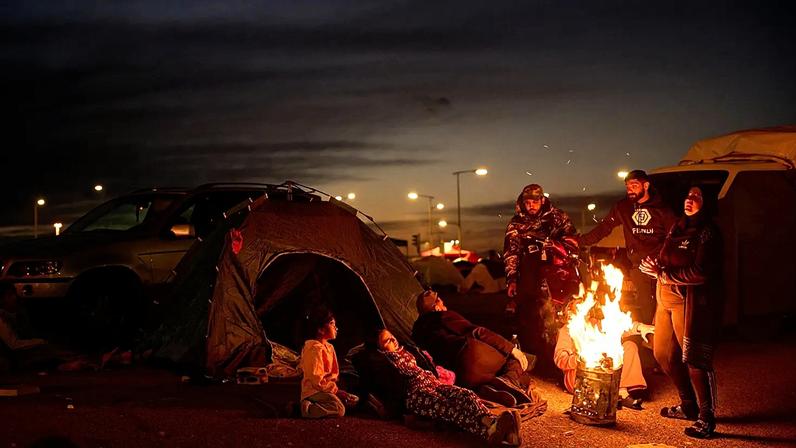 Displaced people on Beirut's waterfront