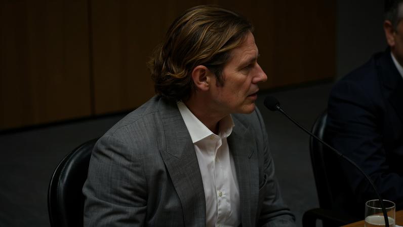 O ex-banqueiro Daniel Vorcaro, do Master, durante depoimento à Polícia Federal em Brasília