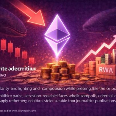 Ethereum registra 7º mês de queda; baleias pressionam preço, RWA atinge US$15B