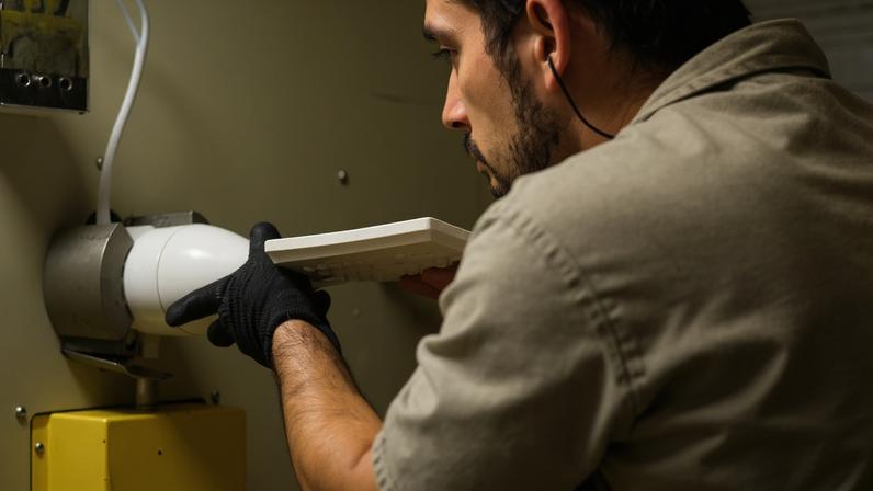 Funcionário trabalha em fábrica de chuveiros em São Paulo