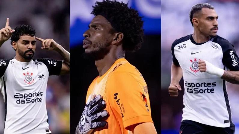 Matheus Bidu, Hugo Souza e Matheuzinho (Fotos: Divulgação/ Corinthians)
