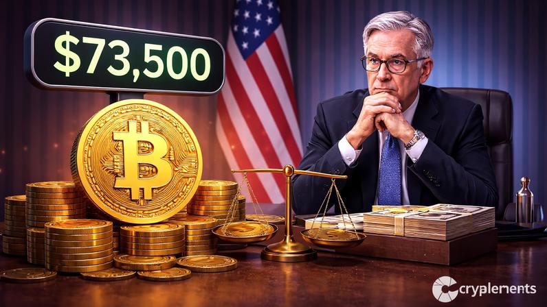 Bitcoin permanece em US$73.500 enquanto FOMC de março se aproxima