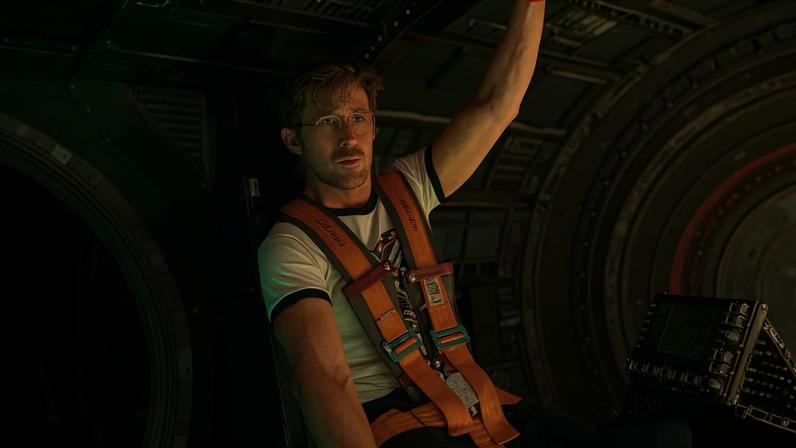 Ryan Gosling em cena de 'Devoradores de Estrelas', dirigido por Christopher Miller e Phil Lord