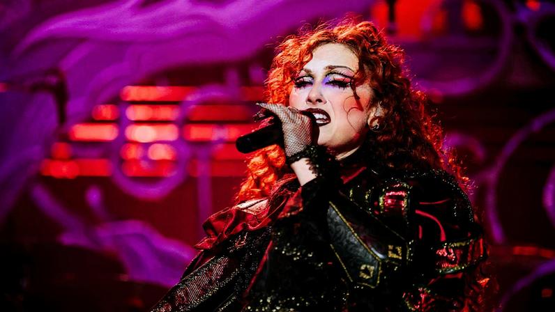 A cantora Chappell Roan durante apresentação nos EUA