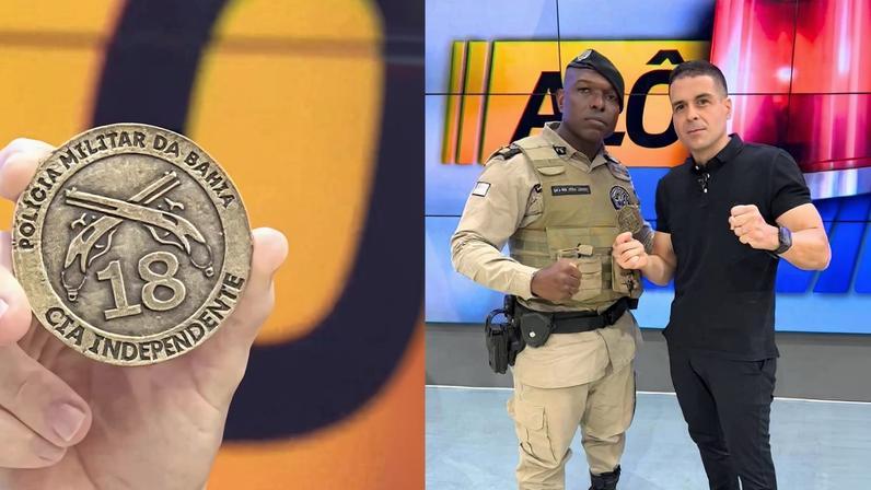 Marcelo Castro com ex-comandante da PM que foi exonerado do cargo na Bahia