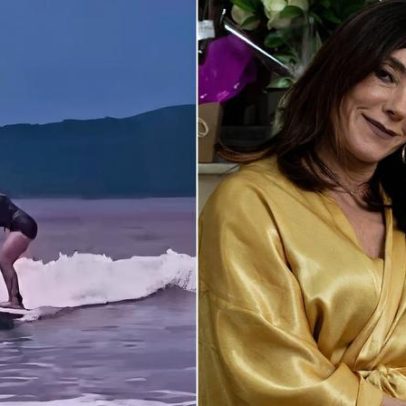 Christiane Torloni estreia no surfe e celebra conquista pessoal