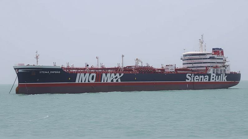 Stena Impero, embarcação de bandeira britânica de propriedade da Stena Bulk, é visto no porto de Bandar Abbas, no estreito de Ormuz.
