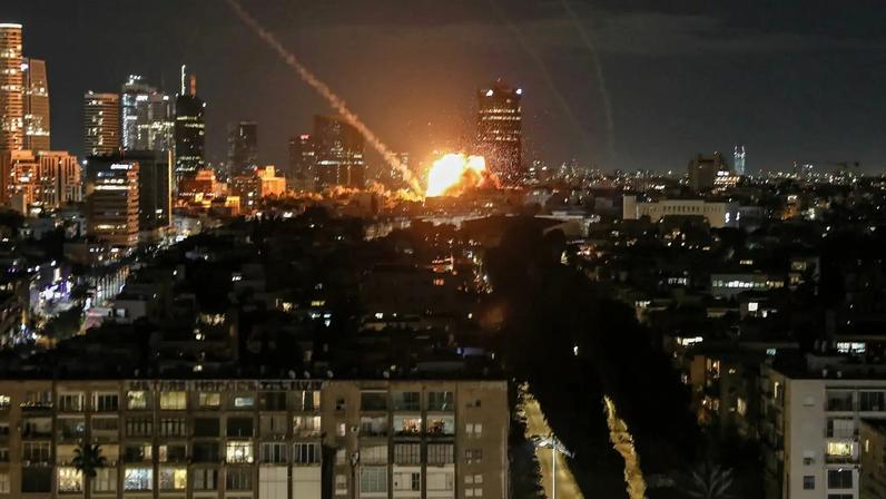 An explosion caused by a projectile impact after Iran launched missiles into Israel following Israel and the U.S. launched strikes on Iran, in Tel Aviv, Israel, February 28, 2026. REUTERS/Gideon Markowicz ISRAEL OUT. NO COMMERCIAL OR EDITORIAL SALES IN ISRAEL TPX IMAGES OF THE DAY