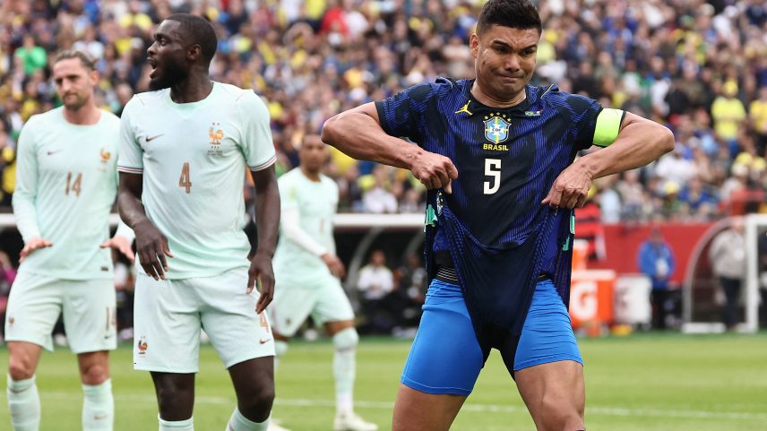 Casemiro Brasil x França seleção brasileira — Foto: Winslow Townson-Imagn Images