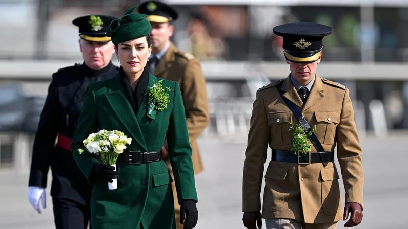 Kate Middleton wore bespoke Alexander McQueen to the 2026 Irish Guards’ St. Patrick’s Day Parade.