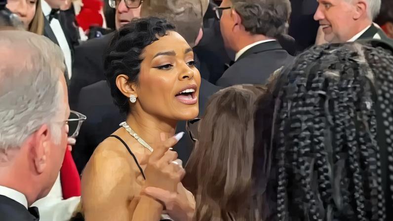 Teyana Taylor in a heated confrontation with a man at an awards event.