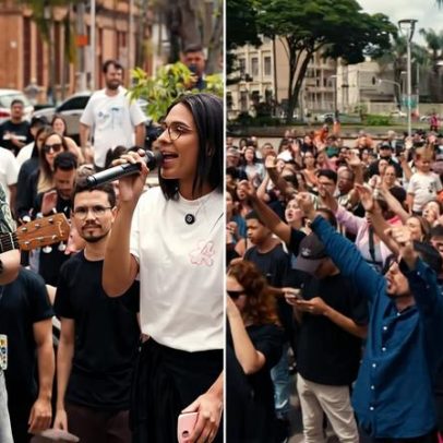 Multidão celebra em Juiz de Fora após destruição de templo