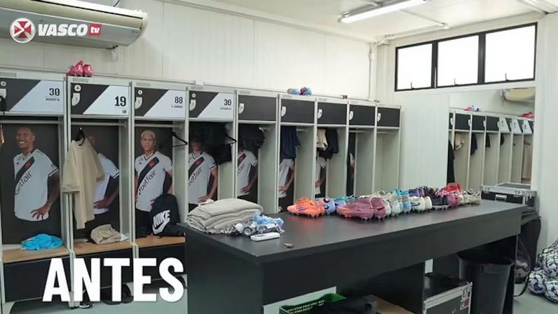 Confira o antes e depois do vestiário localizado no CT Moacyr Barbosa.