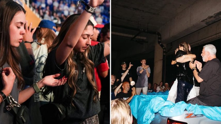 Centenas de estudantes foram batizados no evento. (Foto: Reprodução/Instagram/Unite US)