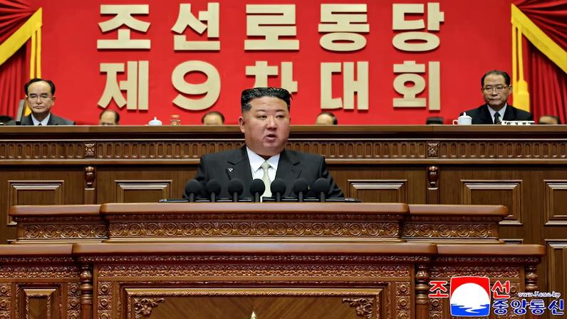 North Korean leader Kim Jong Un speaks during the Ninth Congress of the Workers' Party of Korea (WPK) in Pyongyang