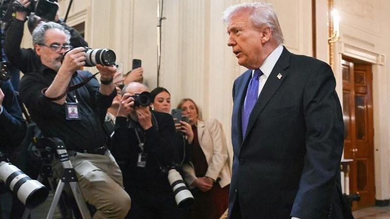 Presidente Donald Trump fala em público sobre a guerra no Irã