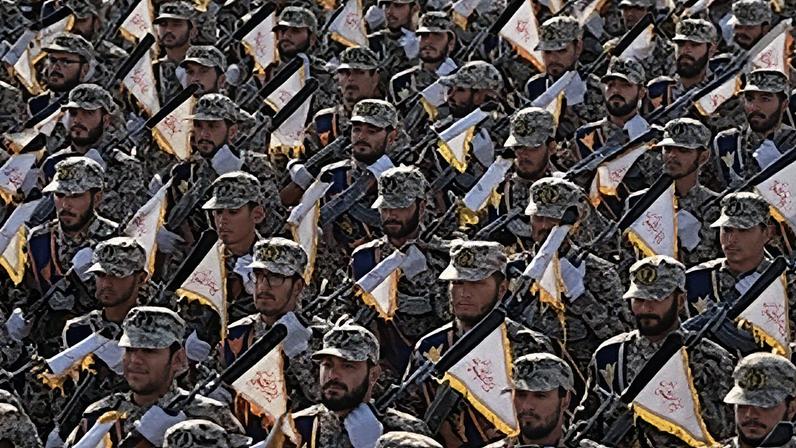 Iranian Revolutionary Guard members march during an annual military parade outside Tehran, 21 September, 2024