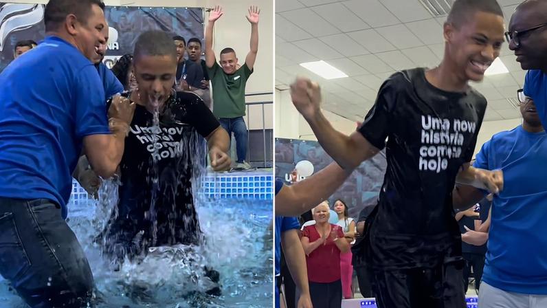 Autista emociona igreja ao celebrar batismo e falar de inclusão