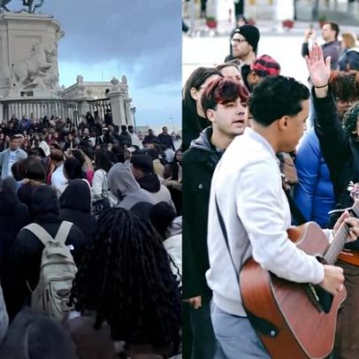 Centenas de jovens se reúnem para adorar em praça em Portugal