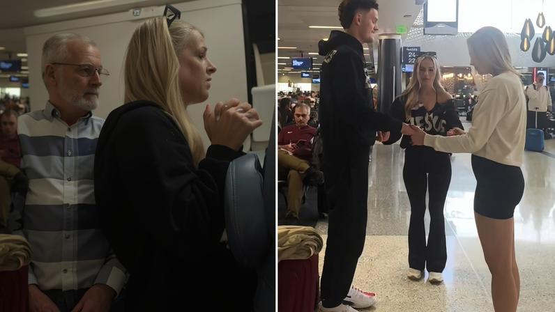 Cristã ora por passageiros em aeroporto, diz ter recebido orientação divina