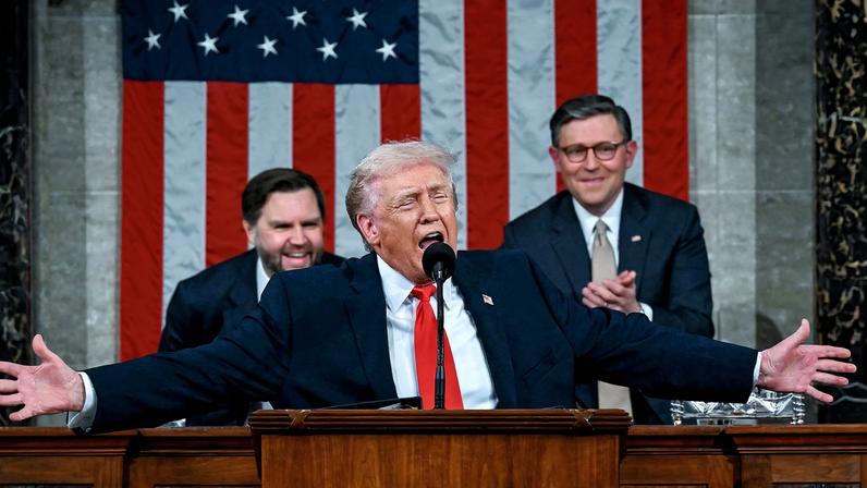 U.S. President Donald Trump delivers the State of the Union address at the U.S. Capitol in Washington D.C.