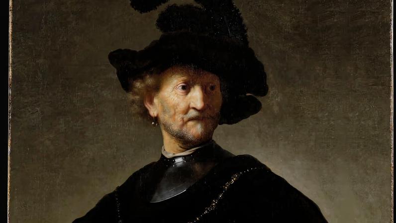 A copy of Rembrandt's *Old Man with a Gold Chain*, executed on canvas and long attributed to his workshop, which the art historian Gary Schwartz is in fact a copy executed by Rembrandt himself