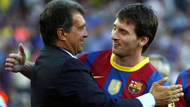 Laporta e Messi em foto de arquivo — Foto: Getty Images